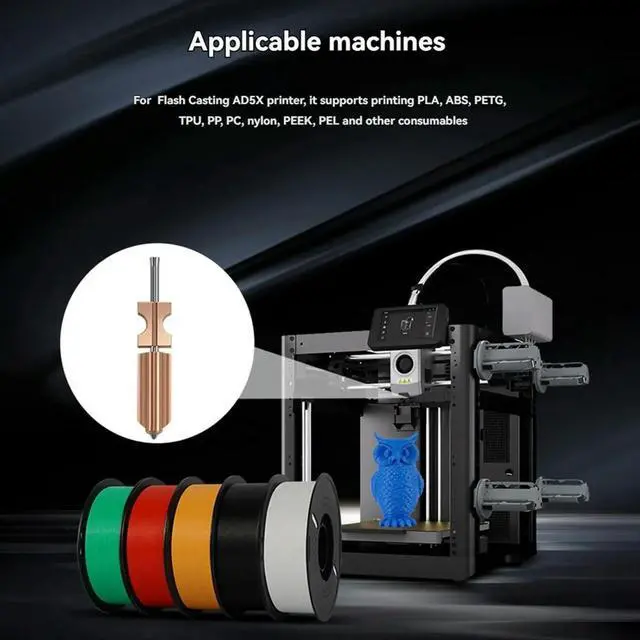 Alt view image 3 of 3 - For Flashforge AD5X Hotend Nozzle Upgraded 0.4mm Stainless Steel Hotend 3D Printer Accessories