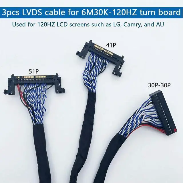 Alt view image 4 of 6 - 3pcs lvds cable FIRE41P 2ch 10-bit LVDS cable 550cm for 120Hz turn board TV screen cable