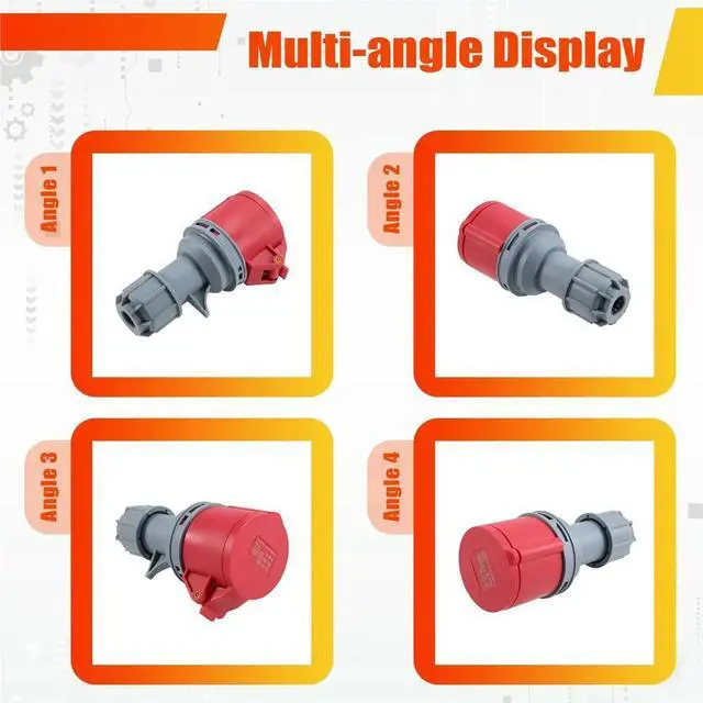Main image of 16A 5 Pin Industrial Socket/Plug AC 220-380V Waterproof Male Famale Connector Electrical Sockets