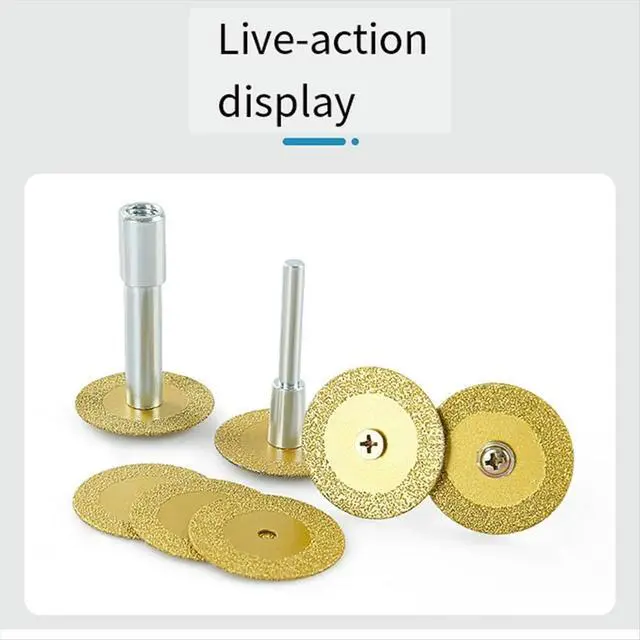Alt view image 2 of 3 - 1 Set 40mm Diamond Wheel Saw Circular Cutting Blade Rotary Tool Plated Diamond Cutting Blade with Connecting Rod
