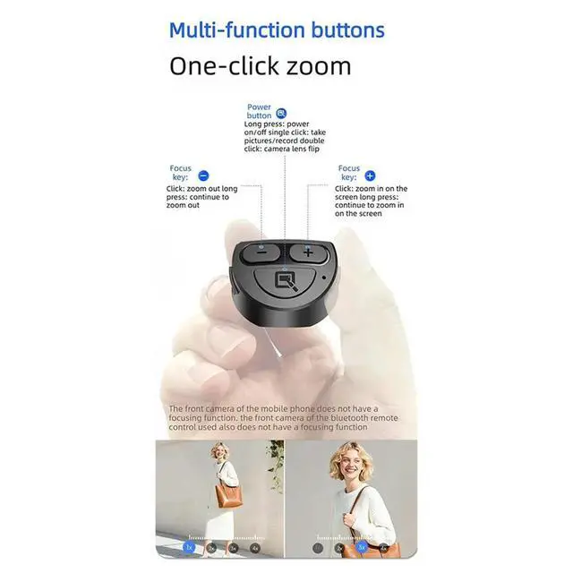 Alt view image 2 of 3 - 3-N-1 Mini Selfie Stick Tripod Extendable Stand with BT Remote & Zoom Control for Phone Vlog Phone Stabilizer