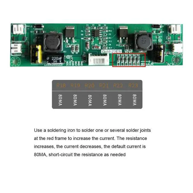 Alt view image 6 of 6 - Gold-23ES Universal LED booster board for 26-65inch LED TV screen 10-25v input 80mA-480mA output