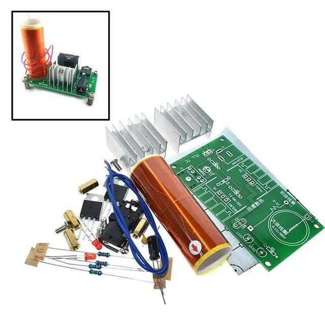 Alt view image 4 of 6 - DIY electronic kit Tesla coil generator kit 15W for Plasma horn speaker DIY soldering project kit for learning