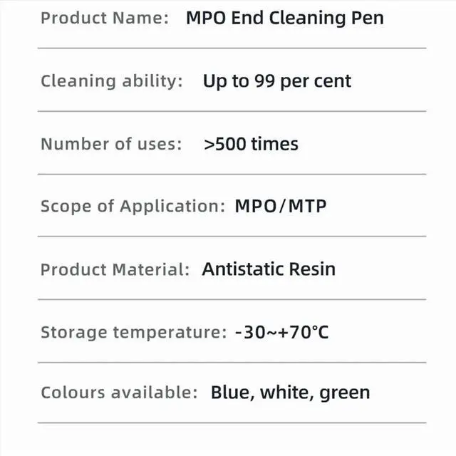 Main image of MPO Fiber Optic Cleaning Pen MPO Connector Cleaner Optical Fiber Cleaner Tools Fiber Optic Connector Cleaner Blue