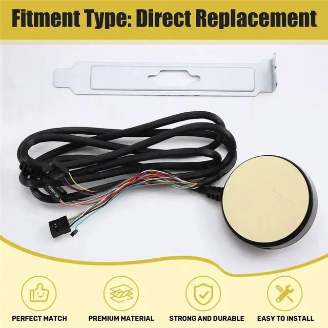 Alt view image 2 of 3 - Computer Desktop Switch Button with Dual USB Audio Desktop Host External Boot Button Adhesive Switch