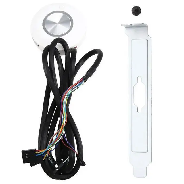 Alt view image 3 of 3 - Computer Desktop Switch Button with Dual USB Audio Desktop Host External Boot Button Adhesive Switch.