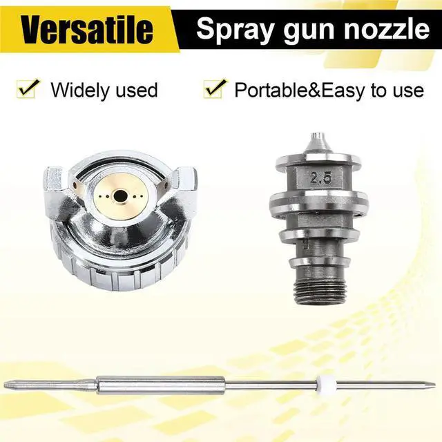 Alt view image 2 of 3 - W-77 Spray Gun Nozzle, Needle + Air Cap Kits 2.0/2.5/3.0mm, W77 Paint Spray Gun 2.5mm