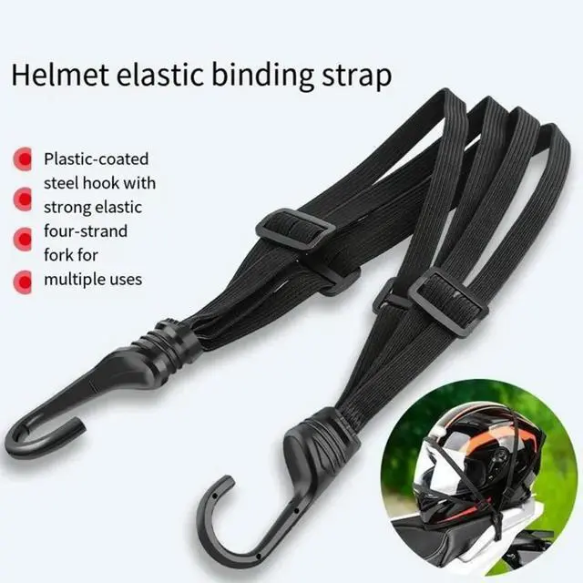 Alt view image 6 of 6 - Motorcycle Accessories 6PCS Helmet Rope High Retractable Black Luggage Mesh Elastic Strap
