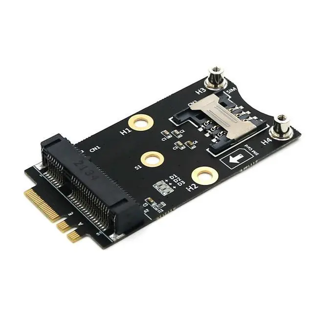Alt view image 4 of 6 - Y95A-M.2 Adapter Mini PCIE Network Card to M2 NGFF Key A+E Card Raiser with SIM Card