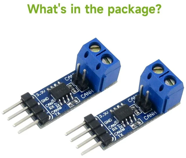Alt view image 6 of 6 - 2pcs Waveshare SN65HVD230 CAN Board, Onboard CAN SN65HVD230, 3.3V, ESD Protection