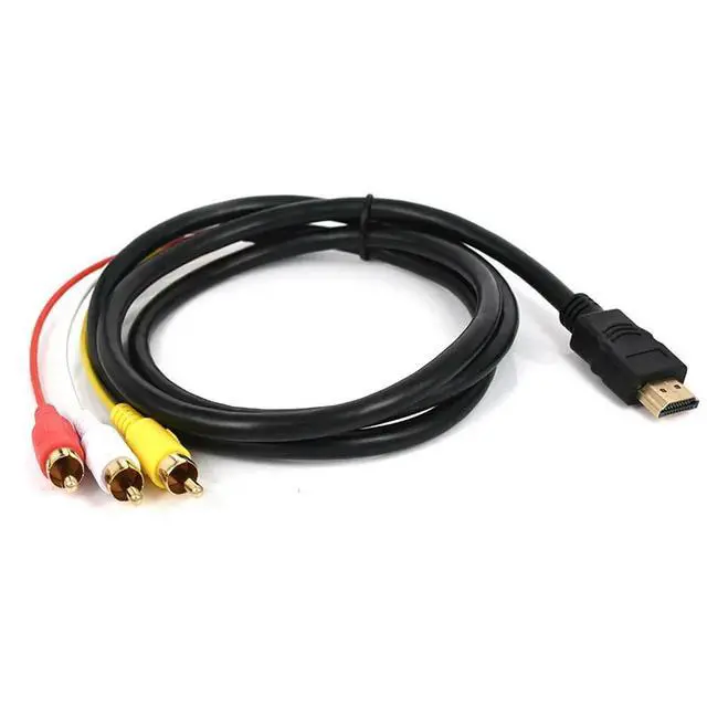 Alt view image 4 of 6 - Hdmi-compatible To 3Rca Scart Two-In-One Adapter Cable 1.5M Hdmi-compatible Male S-Video To 3 Rca Av Audio Cable 3