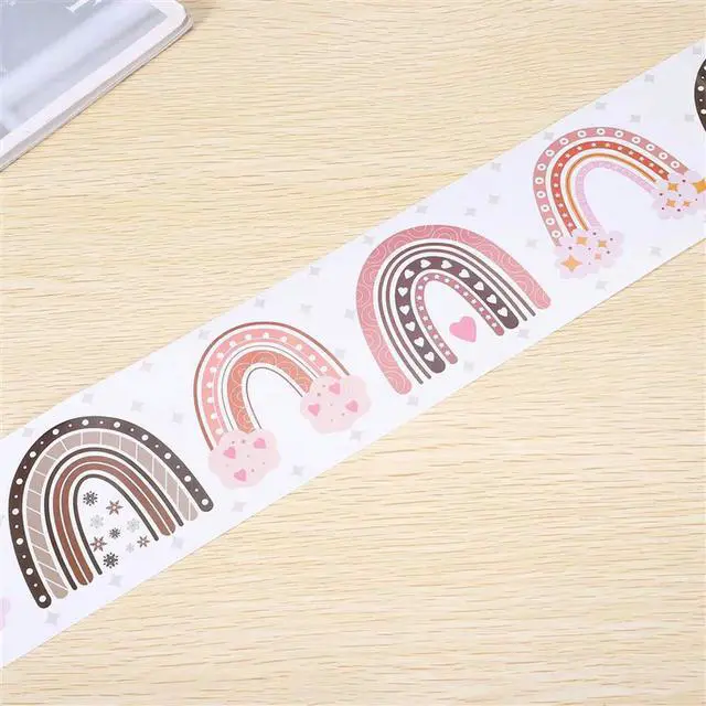 Alt view image 6 of 6 - YM-20M Boho Rainbow Bulletin Board Borders Rainbow Straight Borders Classroom Or Home School Decoration