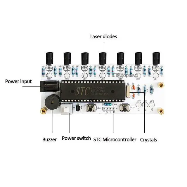 Alt view image 6 of 6 - diy electronic solder kit 51 Microcontroller Electronic Laser Harp Kit electronic study kit