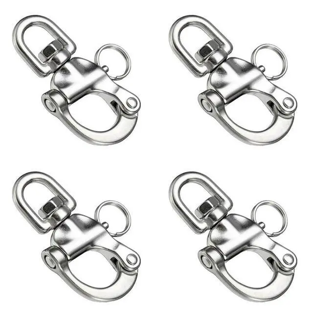 Alt view image 4 of 6 - 4X Stainless Steel Swivel Shackle Quick Release Boat Anchor Chain Eye Shackle Swivel Snap Hook For Marine Architectural