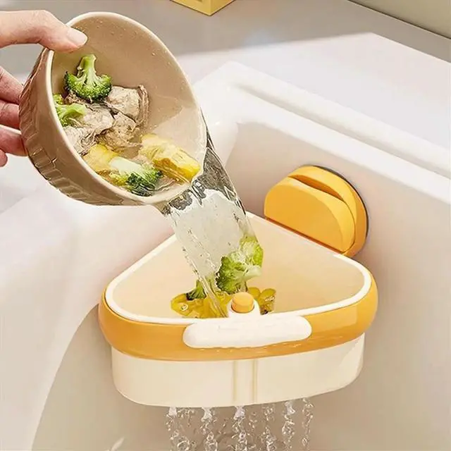 Alt view image 3 of 3 - Sink Strainer Basket, Upgraded Suction Cup Sink Drainer Basket,Automatic Dumping Sink Strainer Basket, for Food Waste