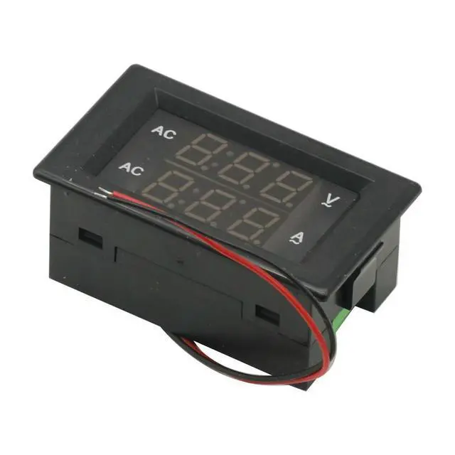 Alt view image 4 of 6 - AC 80V-300V 100A Voltmeter Ammeter Green+Red LED Dual Digital Volt Amp Meter Gauge