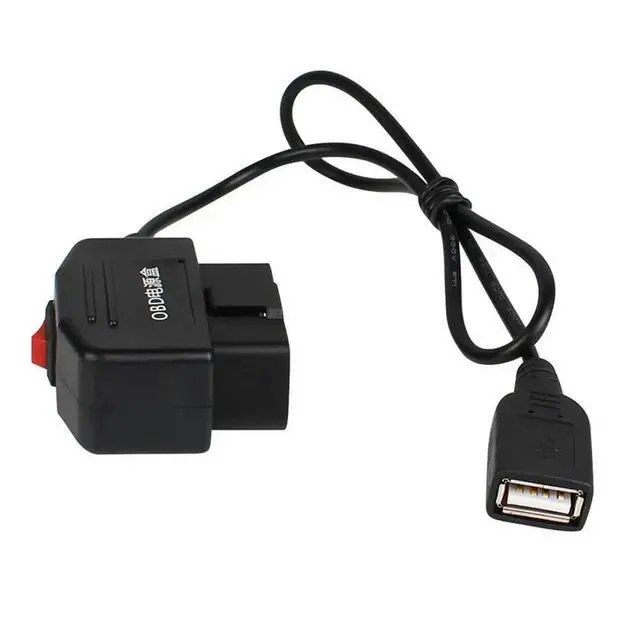 Alt view image 4 of 6 - 24 Hours Parking Monitoring 5V 3A USB Car Charge Cable OBD Hardwire Kit with Switch Wire for Dash Cam Camcorder Vehicle DVR