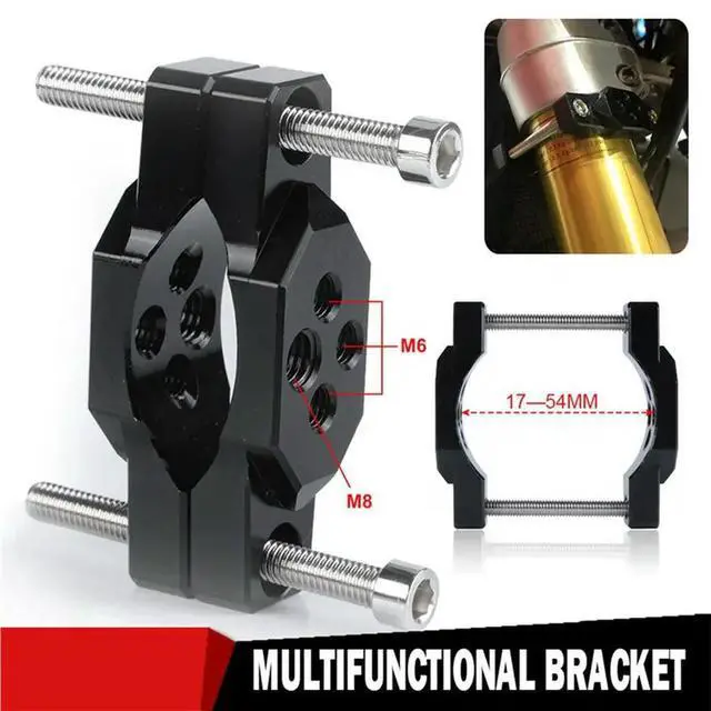 Alt view image 5 of 6 - 2X Aluminum Alloy 17-54Mm Motorcycle Headlight Bracket Bumper Mount Clamp Auxiliary Spotlight Fog Lamp Holder Accesories