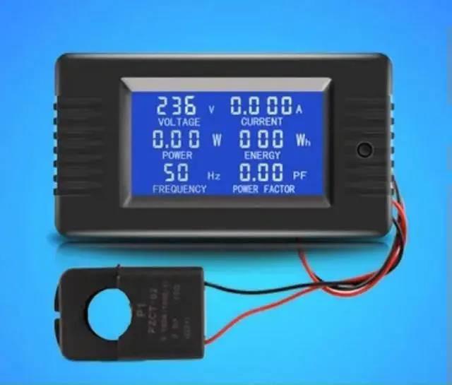 Alt view image 4 of 6 - AC 6in1 220V 80V~260V 100A Single Phase Digital Ampermeter Power Energy Voltmeter Ammeter Volt Watt Kwh Factor Meter Split CT