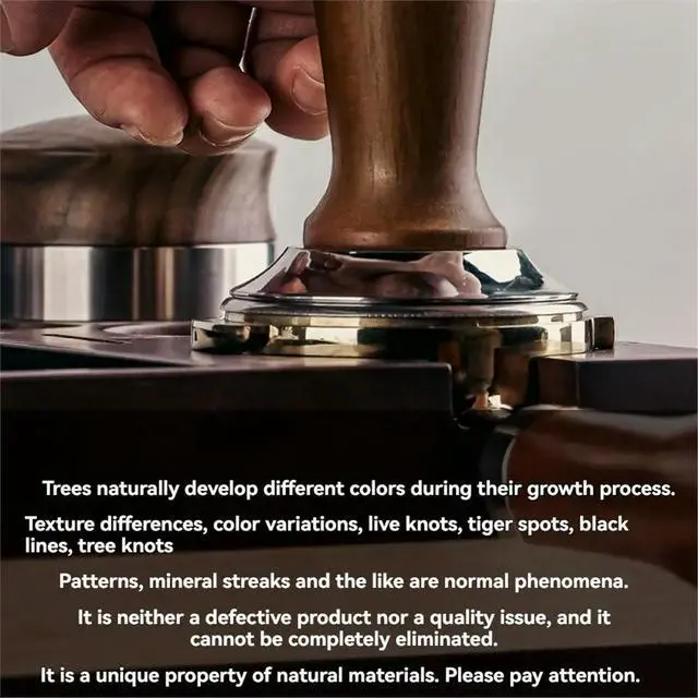 Alt view image 2 of 3 - Coffee Tamper Wooden Handle Coffee Tool Stainless Steel Base Pressure Hammer Coffee Brewing 51mm