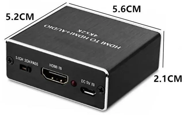 Alt view image 5 of 6 - 4K X 2K Video Audio Extractor HDMI-Compatible To 3.5MM Audio Converter SPDIF Optical TOSLINK Stereo Out Splitter Adapter