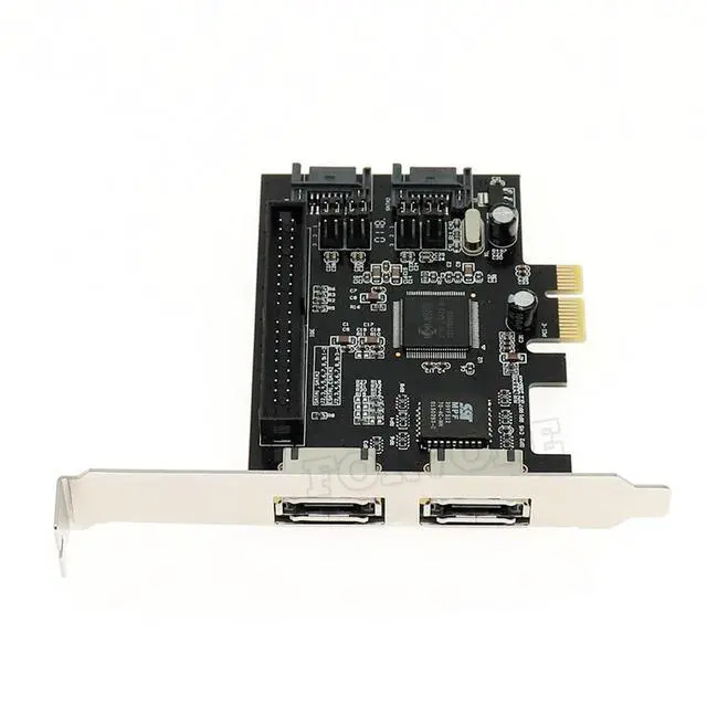 Alt view image 5 of 6 - 2 Port SATA IDE PCI E Adapter Card PCI E To SATA IDE ESATA X2 Combo Adapter Converter RAID Controller Card Chip JMB363
