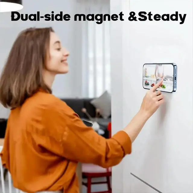 Alt view image 2 of 3 - Magnetic Phone Grip Holder Finger Ring Stand with 360° Rotation 90° Flip Kickstand for phones Black
