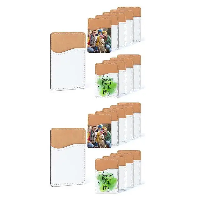 Alt view image 6 of 6 - YM-20Pcs Sublimation Blanks Phone Wallet - PU Leather Card Holder For Back Of Phone Stick On Android DIY Blanks