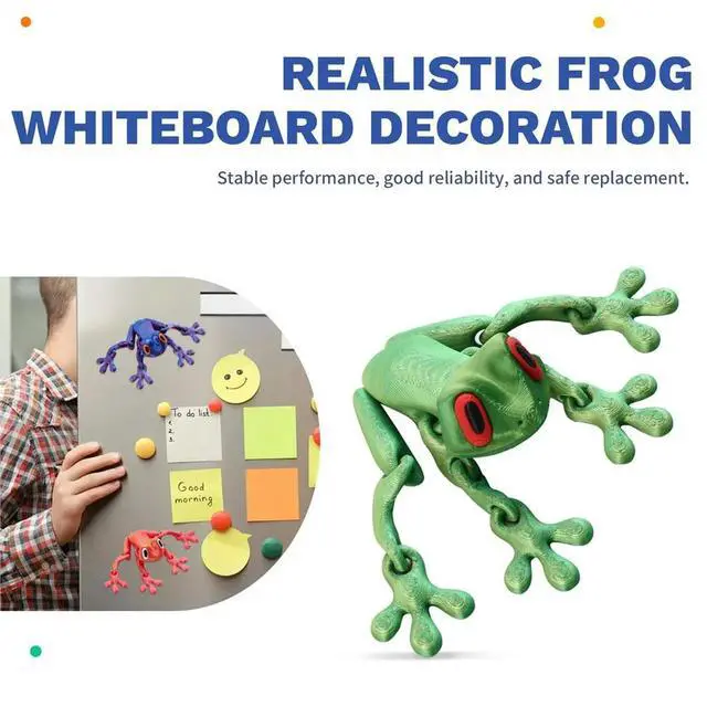 Alt view image 2 of 3 - 3D Printed Magnetic Frog Refrigerator Magnets, 4 Pcs Realistic Funny Frogs for Fridge & Whiteboard Decor