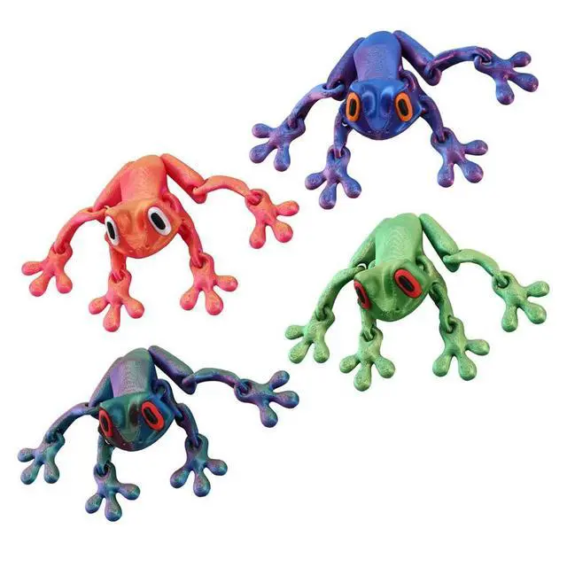 Alt view image 3 of 3 - 3D Printed Magnetic Frog Refrigerator Magnets, 4 Pcs Realistic Funny Frogs for Fridge & Whiteboard Decor