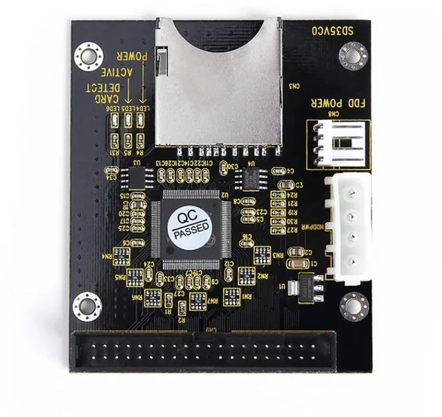 Alt view image 4 of 6 - 5V SD Card module To IDE3.5 40 Pin Disk Drive Adapter Board Riser Card Capacity Supports Up To 128GB SDXD Card 1309 Chip ATA IDE