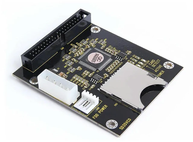 Alt view image 6 of 6 - 5V SD Card module To IDE3.5 40 Pin Disk Drive Adapter Board Riser Card Capacity Supports Up To 128GB SDXD Card 1309 Chip ATA IDE