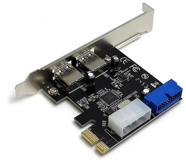 Alt view image 5 of 6 - USB 3.0 PCI-E Expansion Card Adapter External 2 Port USB3.0 Hub Internal 20pin Connecter PCI-E Card