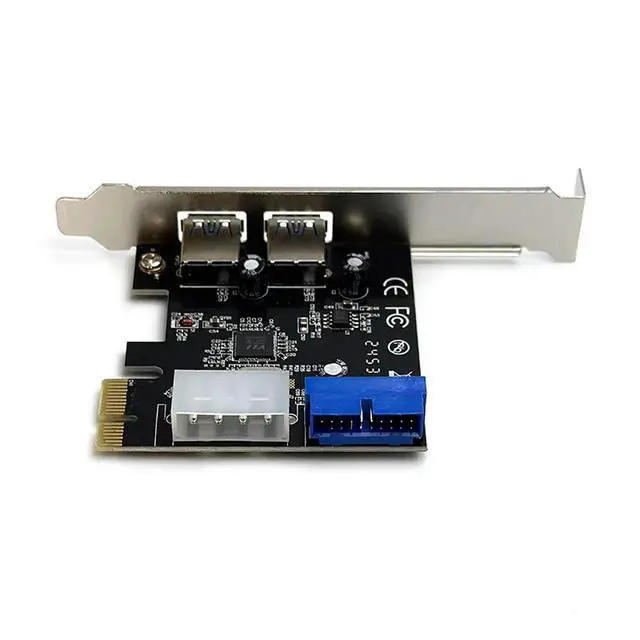 Alt view image 6 of 6 - USB 3.0 PCI-E Expansion Card Adapter External 2 Port USB3.0 Hub Internal 20pin Connecter PCI-E Card