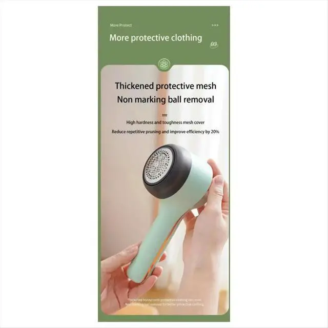 Alt view image 3 of 3 - Lint Remover for Clothing Hair Ball Trimmer Fuzz Pellets Clothes Sweater Fabric Shaver with LED Electric Lint Remover