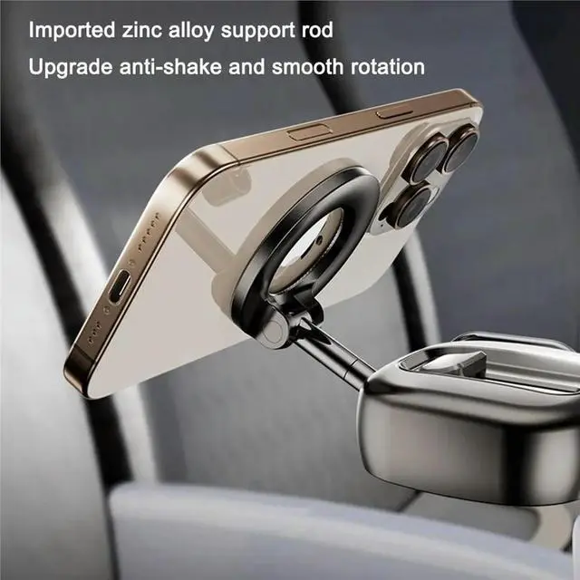 Alt view image 2 of 3 - Multifunctional Foldable Magnetic Phone Holder/Tripod Rotating Universal 360° Travel Stand Adjustment Black
