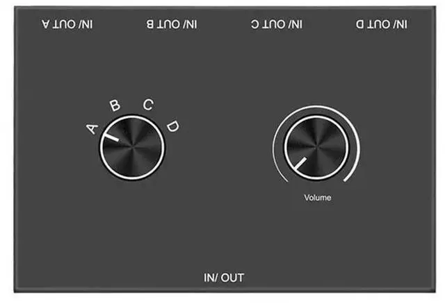 Alt view image 5 of 6 - 4 Ports 3.5mm Headphone Stereo Audio Switch Bi-Directional Audio Switcher Selector Splitter Box with Volume Control