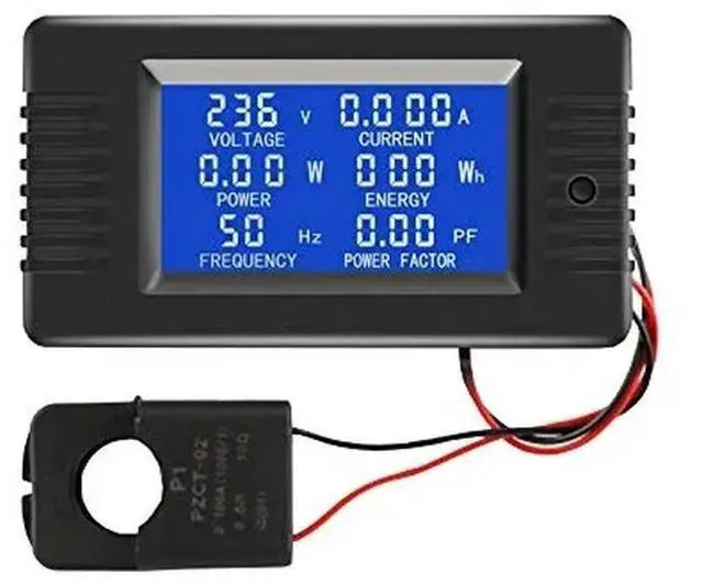 Alt view image 5 of 6 - AC 6in1 220V 80V~260V 100A Single Phase Digital Ampermeter Power Energy Voltmeter Ammeter Volt Watt Kwh Factor Meter Split CT