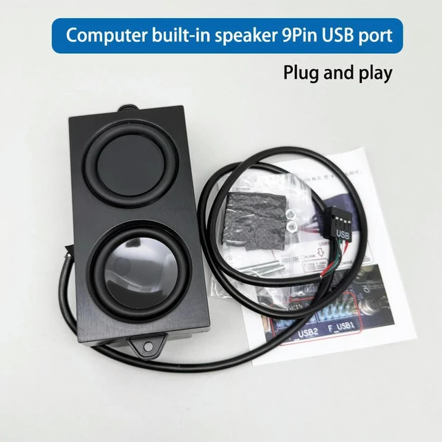 Alt view image 4 of 6 - 9Pin USB speakers for PC 5W with sound card plug and play built-in speaker for computer