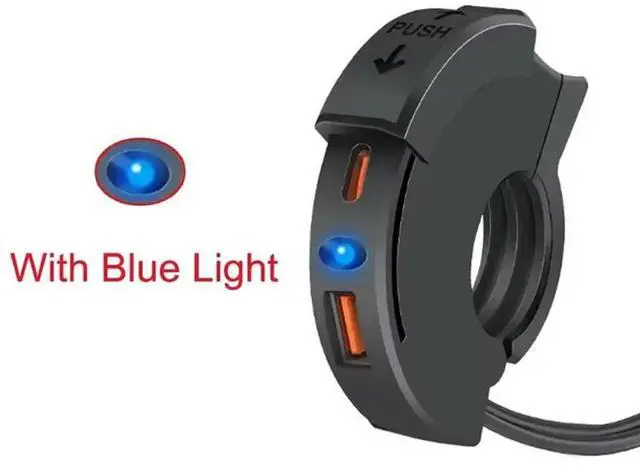 Alt view image 5 of 6 - Motorcycle USB Charger Type C Port Socket Waterproof Handlebar Mounting Bracket Charger For Phone Tablet