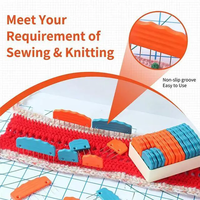 Alt view image 2 of 4 - Knit Blocking Pin Kit, 20pcs Knit Blockers Combs for Crochet Knitting Blocking Board Mats, Knit Blocking Pins