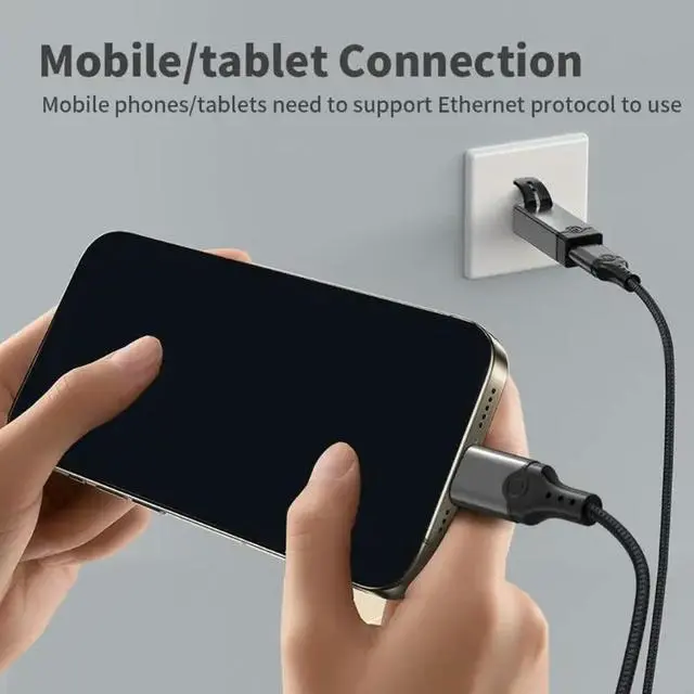 Alt view image 2 of 3 - 2025 Type C to Ethernet Adapter Type C to RJ45 Ethernet LAN Networking Adapter Cable 1000Mbps Converter For PC Laptop