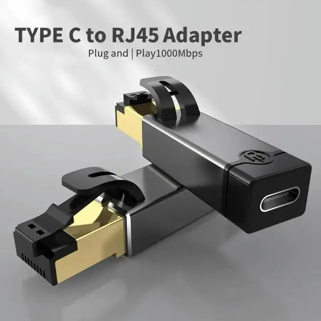 Alt view image 3 of 3 - 2025 Type C to Ethernet Adapter Type C to RJ45 Ethernet LAN Networking Adapter Cable 1000Mbps Converter For PC Laptop