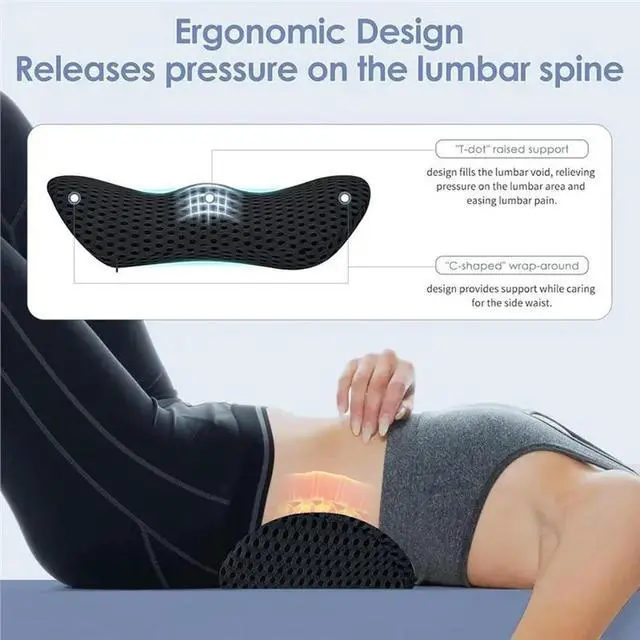 Alt view image 6 of 6 - For Lower Back Pain Relief Lumbar Support Pillow, Memory Foam For Office Chair Back Support