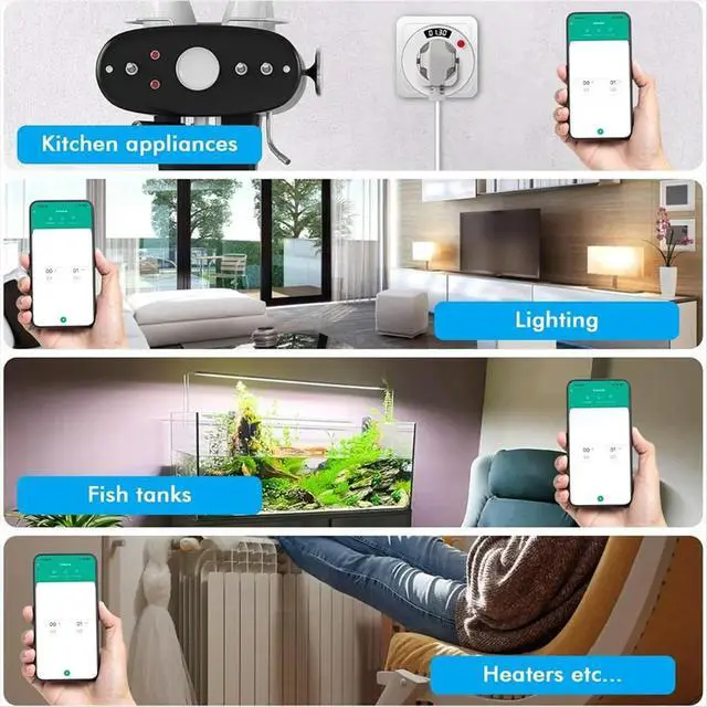Alt view image 3 of 3 - Plug 16A Socket Kid Protection Surge Protector Home Timing Life APP Sockets EU Plug