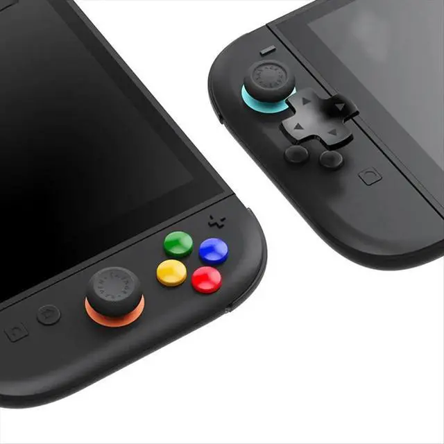 Alt view image 2 of 3 - For Switch2 Joy-Con Joystick Cap+D-Pad Button Cap Set for Nintendo Switch 2 D-PAD Color Button Cap,Black & Multicolor