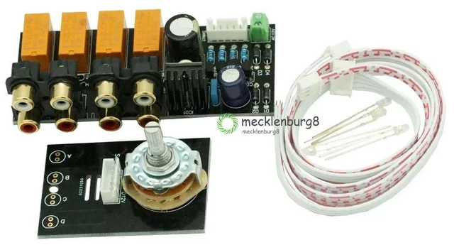 Alt view image 5 of 6 - Double-sided 4 Channel Stereo Audio Input Signal Selector Relay Board Signal Switching Amplifier Board RCA For Speakers DIY
