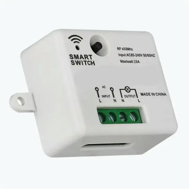 Alt view image 6 of 6 - Switch Kit 433Mhz AC 85-240V 10A Relay Receiver For Ceiling LED Lamp Bulb Fan Remote Control