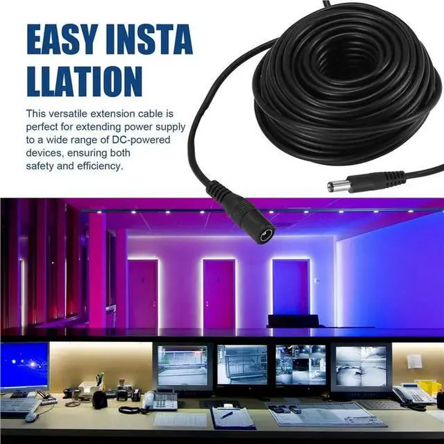 Alt view image 5 of 6 - 2X DC Power Extension Cable Connector Extension Cord Jack Adapter Lead Cable DC5521 Connector Male To Female 10M