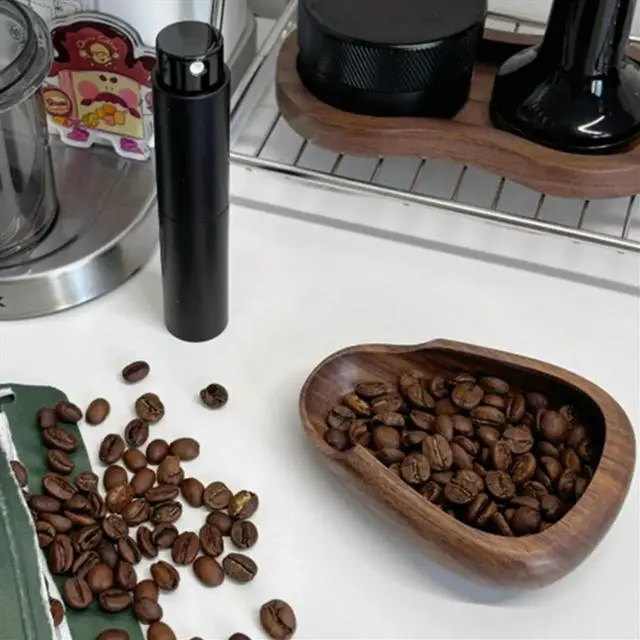 Main image of Coffee Bean Dosing Cup and Coffee Spritzer Set Coffee Bar Accessories Wooden Dosing Vessel/Single Dose Measuring Tray